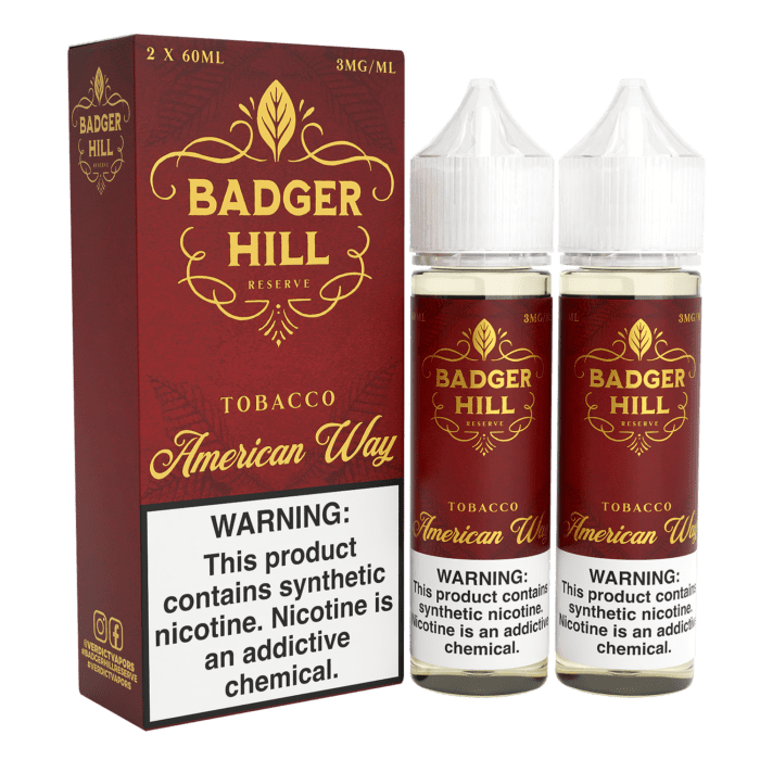 Buy Badger Hill | American Way | ELiquid | 120ml | E-Juice EjuiceResellers at Cheap Wholesale Distributor Deal Prices from ejuiceresellers.com