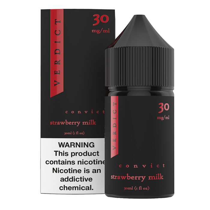 Buy Verdict | Convict | Strawberry Milk | Salts | Ejuice | Eliquid | 30 mL at Cheap Wholesale Distributor Deal Prices from ejuiceresellers.com
