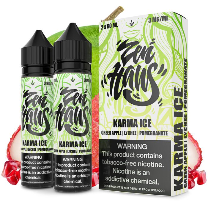 Buy Zen Haus | Karma Ice | Green Apple Lychee Pomegranate | Ejuice | Eliquid | 120 mL at Cheap Wholesale Distributor Deal Prices from ejuiceresellers.com