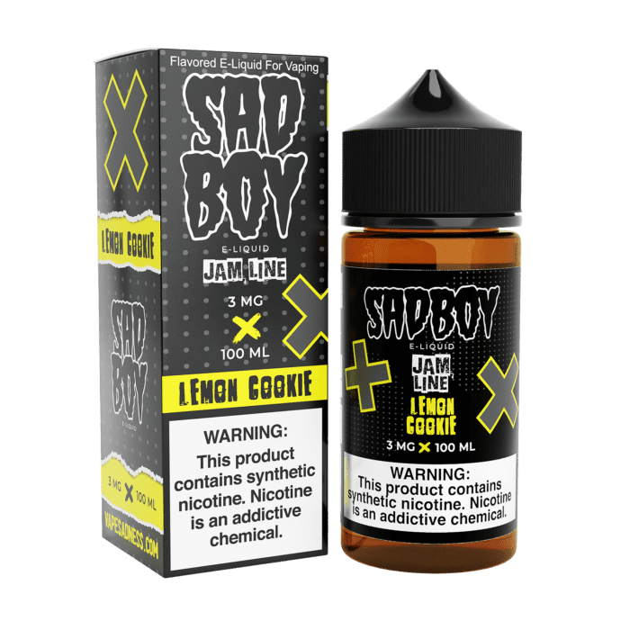 Buy Sad Boy | Lemon Cookie Jam Line | Ejuice | Eliquid | 100 mL at Cheap Wholesale Distributor Deal Prices from ejuiceresellers.com
