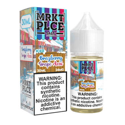 Buy MRKT PLCE | Iced Brazberry Grape Acai | Ejuice | Eliquid | Salt | 30 ml E-Juice Resellers at Cheap Wholesale Distributor Deal Prices from ejuiceresellers.com