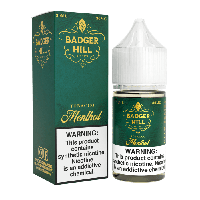 Buy Badger Hill | Menthol Tobacco | Ejuice | Eliquid | Salt | 30 mL at Cheap Wholesale Distributor Deal Prices from ejuiceresellers.com