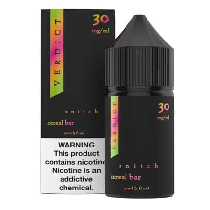 Buy Verdict | Snitch | Cereal Bar | Salts | Ejuice | Eliquid | 30 mL at Cheap Wholesale Distributor Deal Prices from ejuiceresellers.com