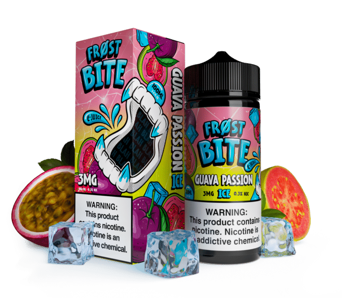 Buy Frost Bite | Guava Passion Ice | Ejuice | Eliquid | 100 ml E-Juice Resellers at Cheap Wholesale Distributor Deal Prices from ejuiceresellers.com