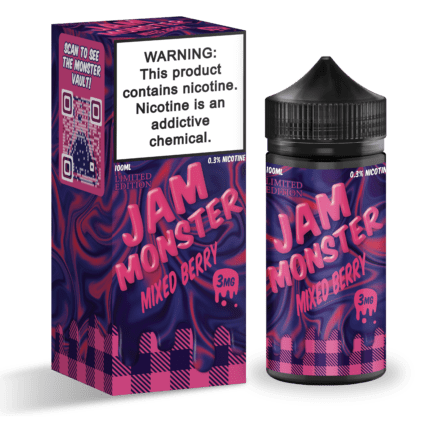 Buy Jam Monster | Mixed Berry | Ejuice | Eliquid | 100 ml E-Juice Resellers at Cheap Wholesale Distributor Deal Prices from ejuiceresellers.com