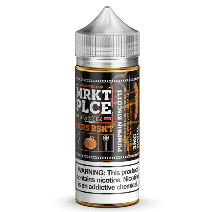 Buy MRKT PLCE | BKRS BSKT Pumpkin Biscotti | Ejuice | Eliquid | Salt | 100 ml E-Juice Resellers at Cheap Wholesale Distributor Deal Prices from ejuiceresellers.com