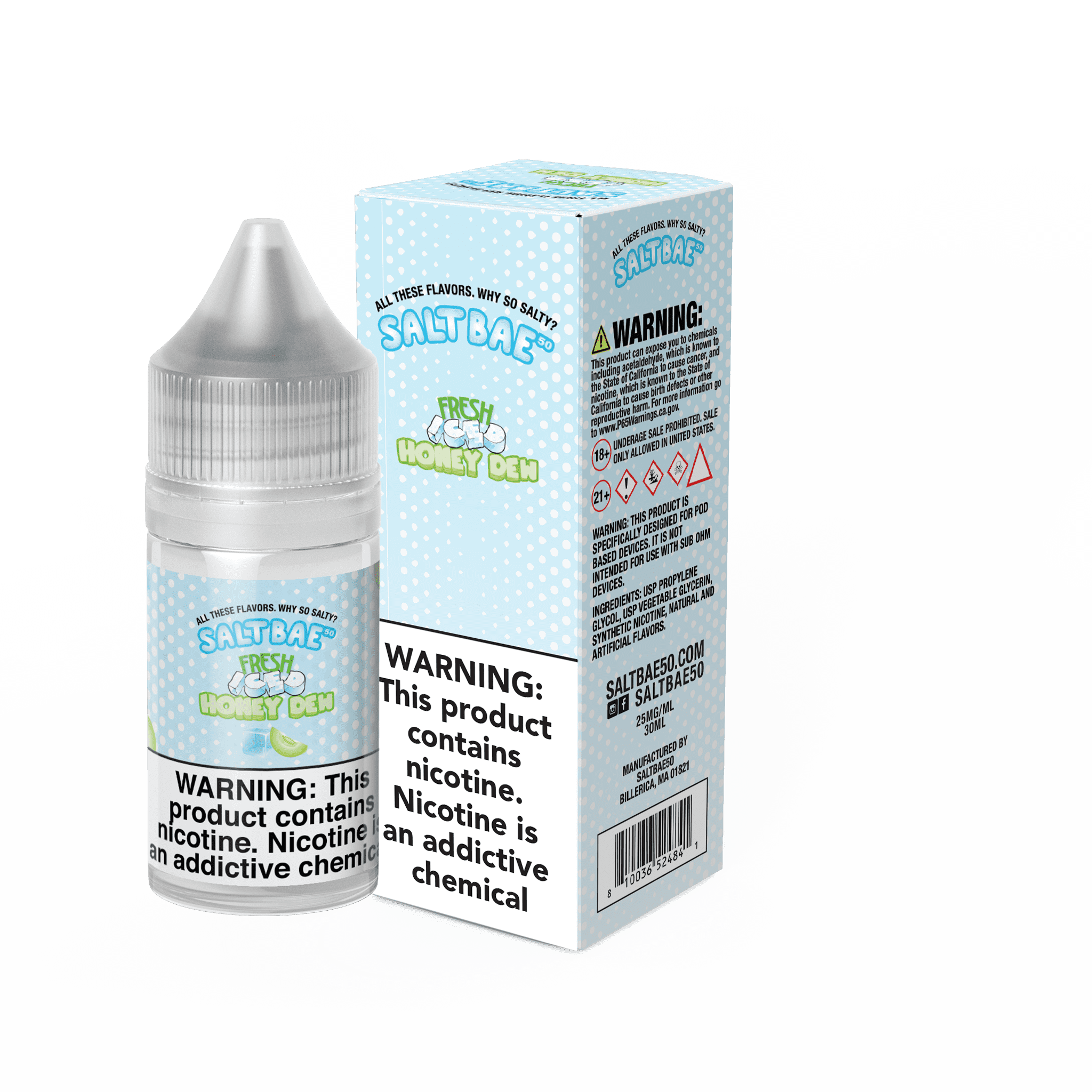 Salt Bae 50 E-Liquid Fresh Iced Honeydew Salt by Salt Bae 50 - 30mL