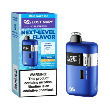 Blue Razz Ice Lost Mary UltraSonic 35K Disposable with Box EJuiceResellers