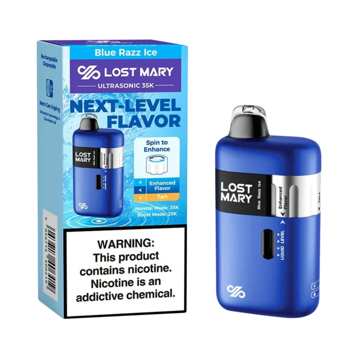 Blue Razz Ice Lost Mary UltraSonic 35K Disposable with Box EJuiceResellers