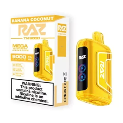 Raz TN9000 Banana Coconut | Only $12.99 | Wholesale to Public | E-JuiceResellers